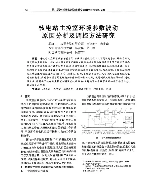 核电站主控室环境参数波动原因分析及调控方法研究