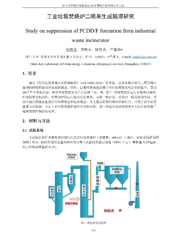 工业垃圾焚烧炉二噁英生成阻滞研究