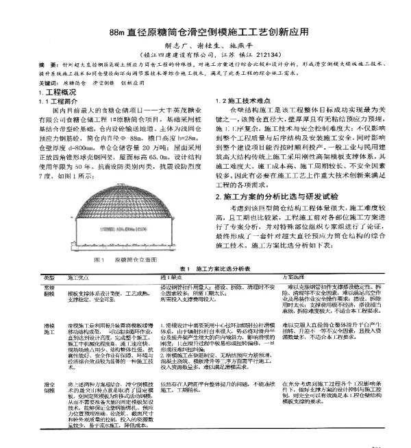 88m直径原糖筒仓滑空倒模施工工艺创新应用