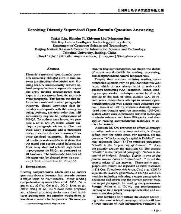 DenoisingDistantlySupervisedOpen-DomainQuestionAnswering