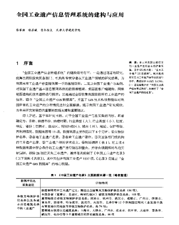 全国工业遗产信息管理系统的建构与应用