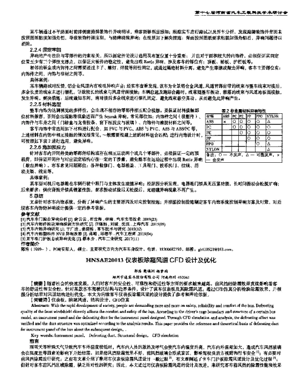 仪表板除霜风道CFD设计及优化