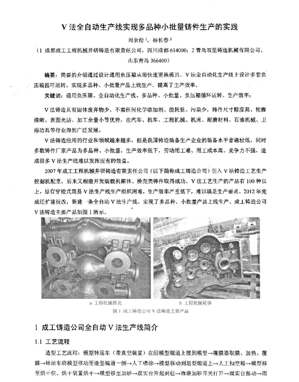Ⅴ法全自动生产线实现多品种小批量铸件生产的实践