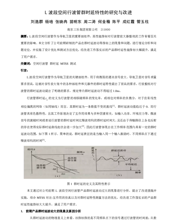 L波段空间行波管群时延特性的研究与改进