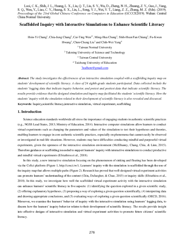 ScaffoldedInquirywithInteractiveSimulationstoEnhanceScientificLiteracy