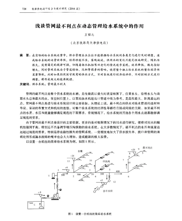 浅谈管网最不利点在动态管理给水系统中的作用