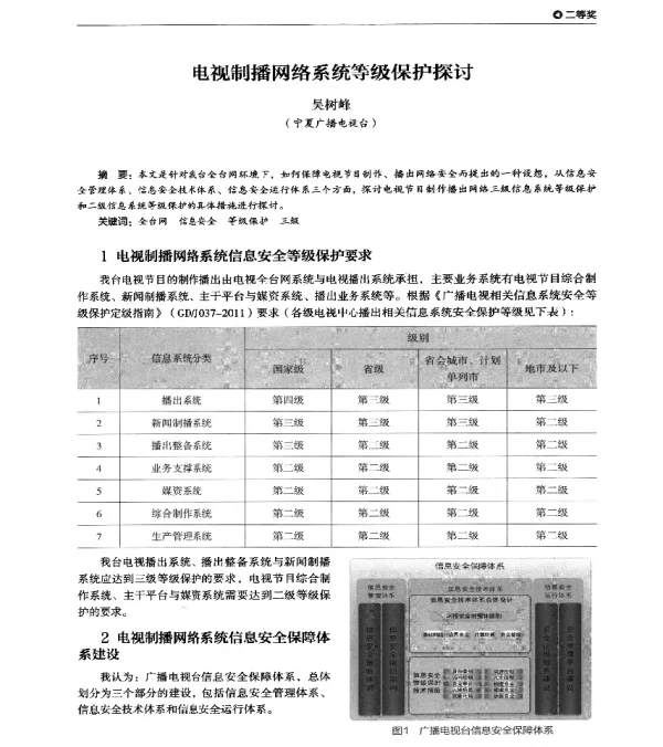 电视制播网络系统等级保护探讨