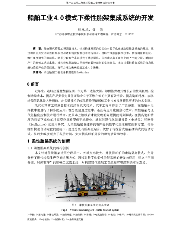船舶工业4.0模式下柔性胎架集成系统的开发