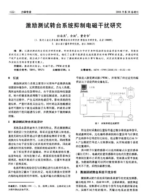 激励测试转台系统抑制电磁干扰研究