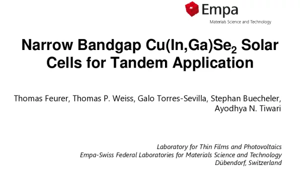NarrowBandgapCu(InGa)Se2SolarCellsforTandemApplication