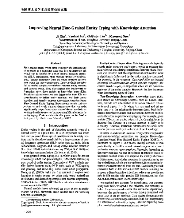 ImprovingNeuralFine-GrainedEntityTypingwithKnowledgeAttention