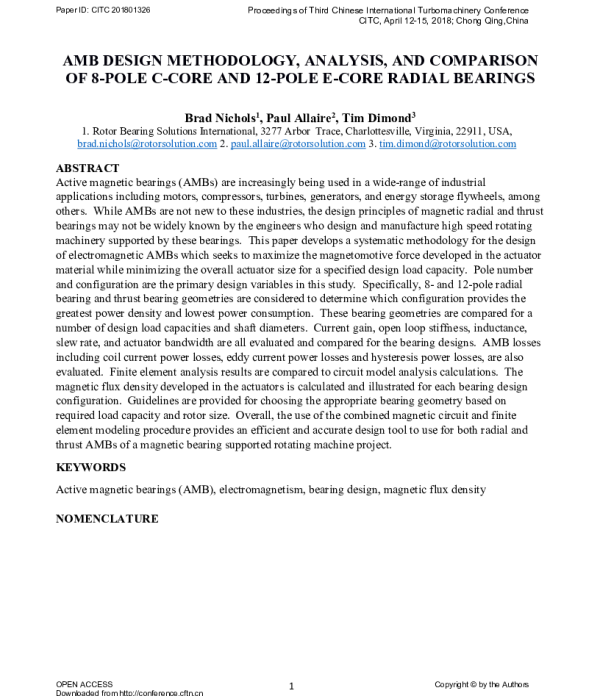 AMBDESIGNMETHODOLOGYANALYSISANDCOMPARISONOF8-POLEC-COREAND12-POLEE-CORERADIALBEARINGS