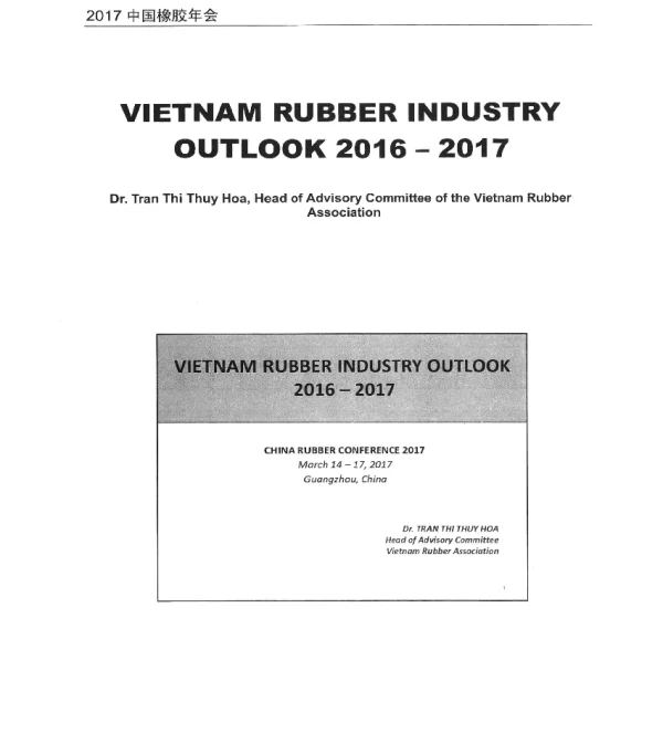 VIETNAMRUBBERINDUSTRYOUTLOOK2016-2017