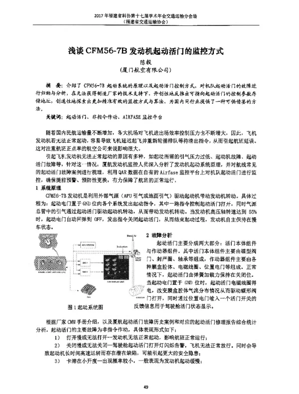 浅谈CFM56-7B发动机起动活门的监控方式