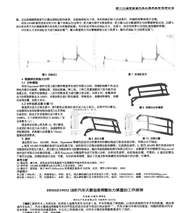 HNSAE19052浅析汽车天窗面差调整助力装置的工作原理