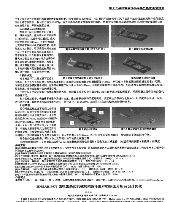 HNSAE19073齿轮齿条式机械转向器坏路异响原因分析及设计优化
