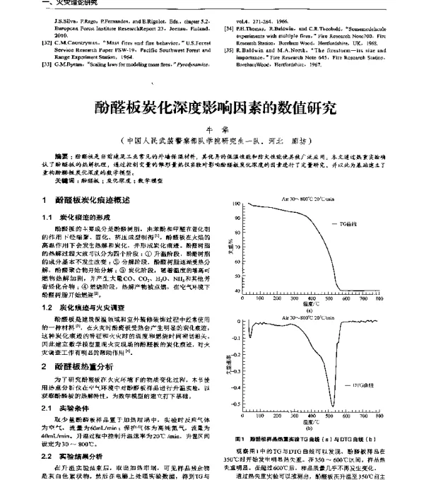 酚醛板炭化深度影响因素的数值研究