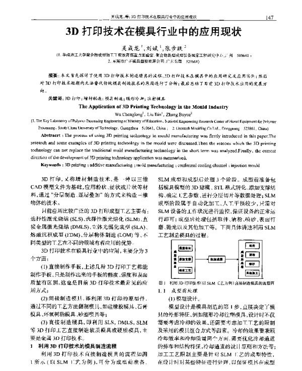 3D打印技术在模具行业中的应用现状