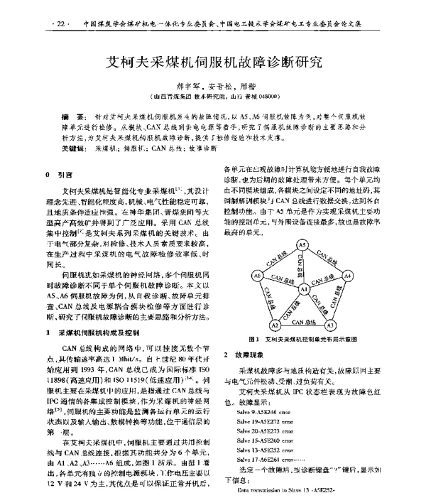 艾柯夫采煤机伺服机故障诊断研究