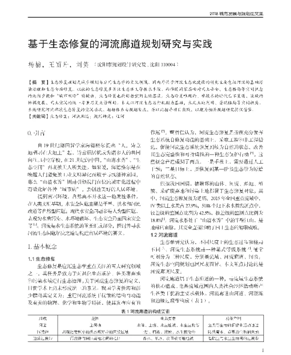 基于生态修复的河流廊道规划研究与实践