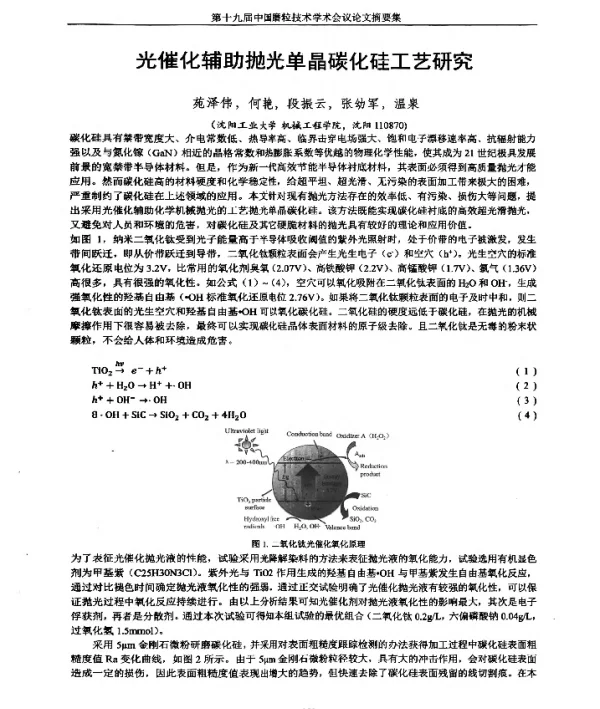 光催化辅助抛光单晶碳化硅工艺研究