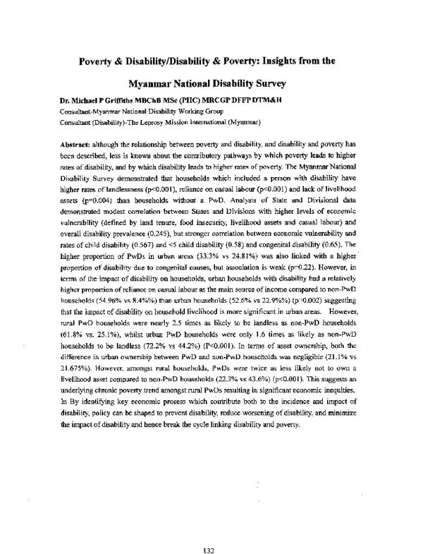 Poverty&DisabilityDisability&PovertyInsightsfromtheMyanmarNationalDisabilitySurvey
