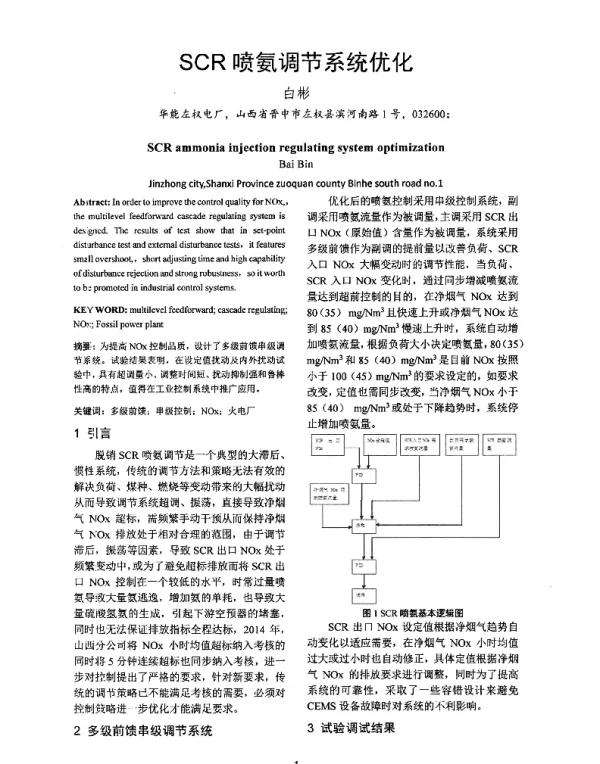 SCR喷氨调节系统优化