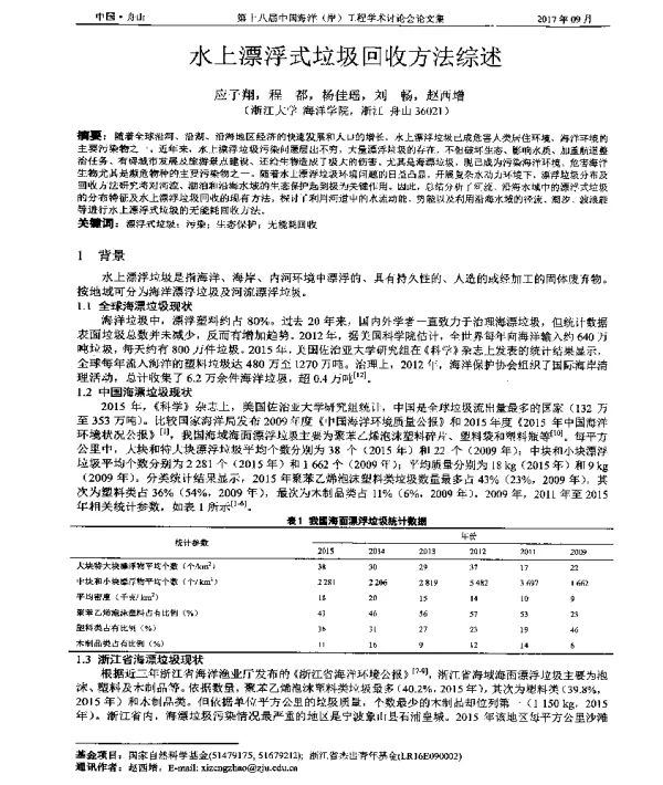 水上漂浮式垃圾回收方法综述