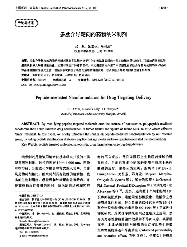 多肽介导靶向的药物纳米制剂