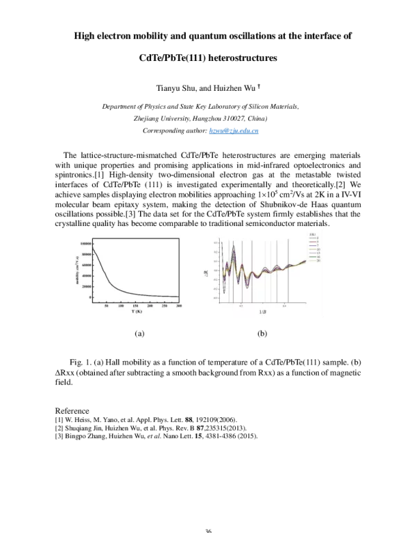 HighelectronmobilityandquantumoscillationsattheinterfaceofCdTePbTe(111)heterostructures