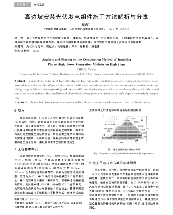 高边坡安装光伏发电组件施工方法解析与分享_程禹年