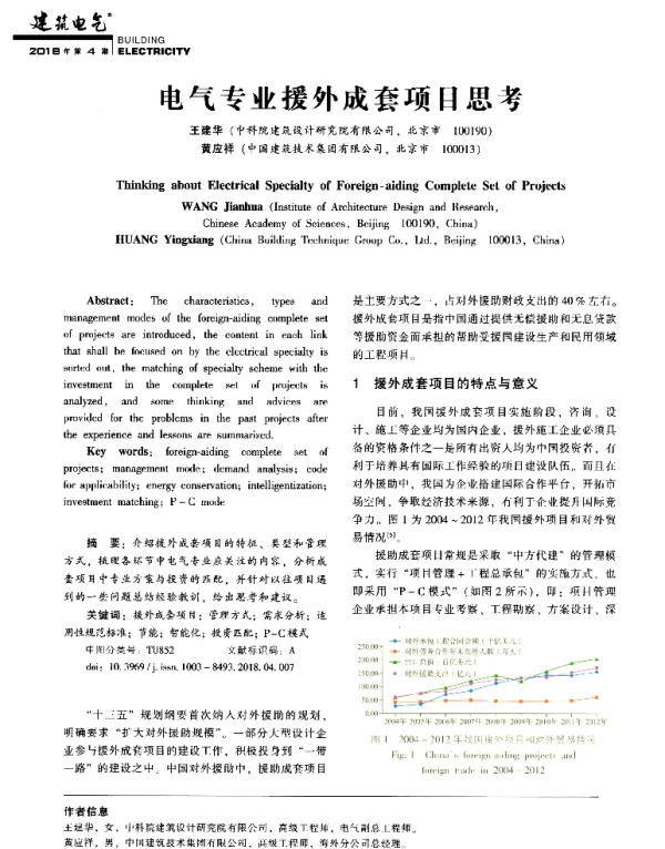 电气专业援外成套项目思考