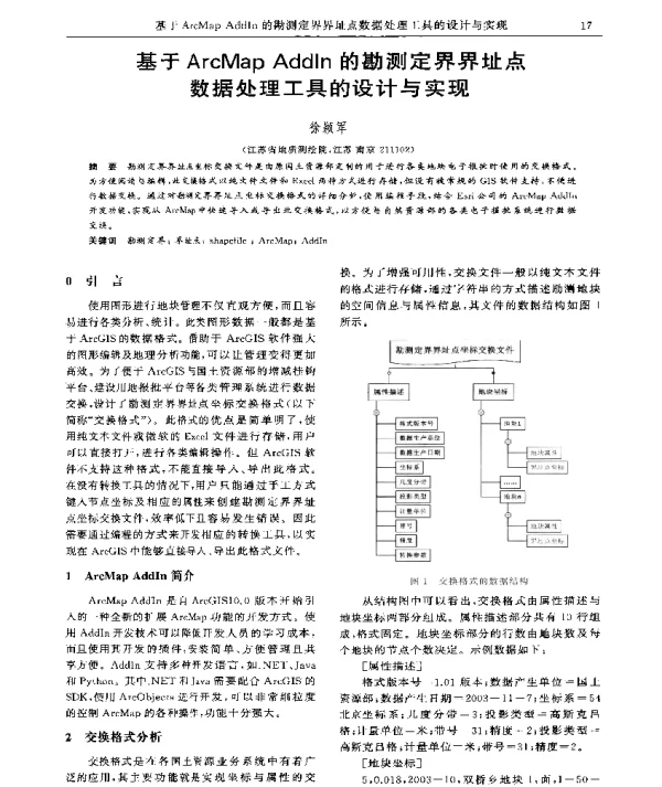 基于ArcMapAddIn的勘测定界界址点数据处理工具的设计与实现