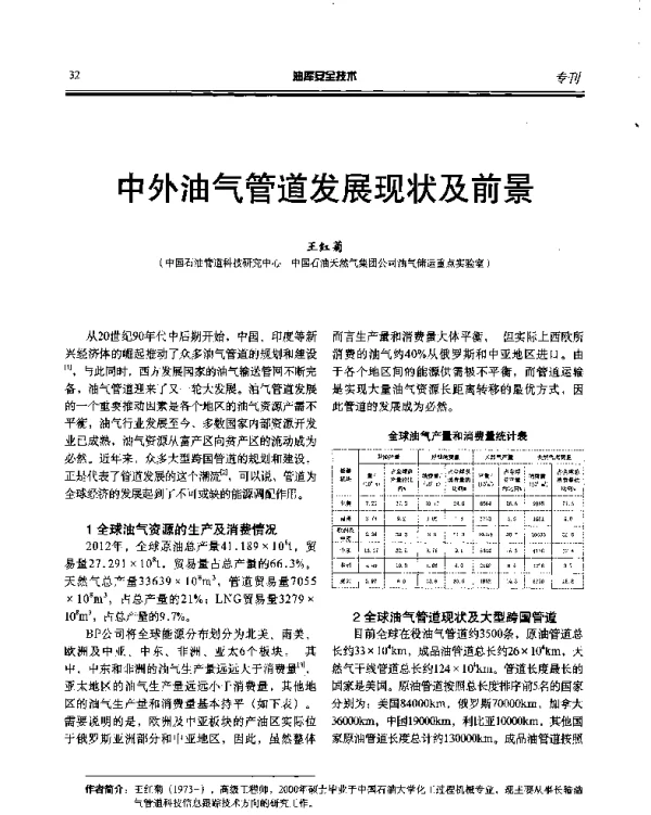 中外油气管道发展现状及前景