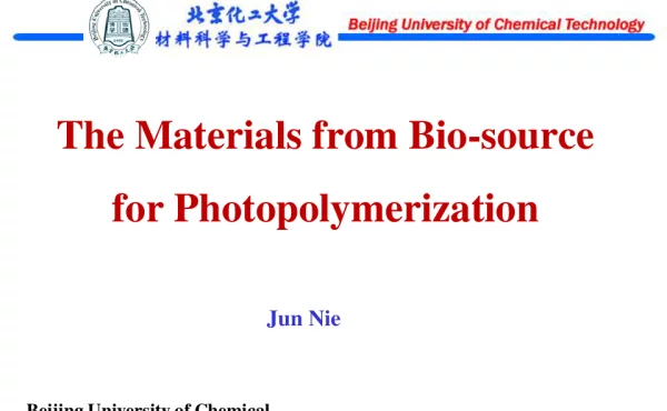TheMaterialsfromBio-sourceforPhotopolymerization