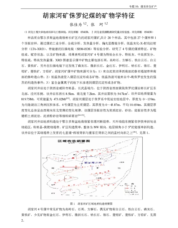 胡家河矿侏罗纪煤的矿物学特征