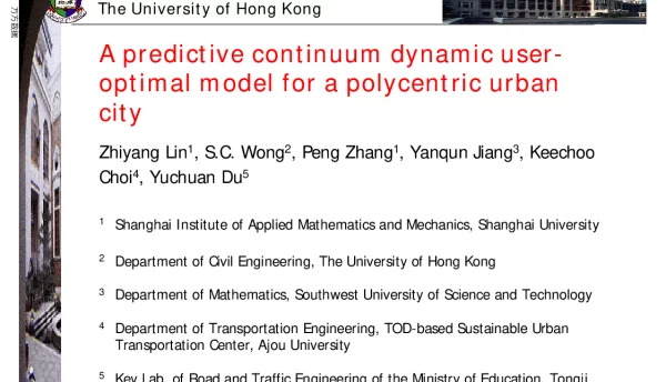 Apredictivecontinuumdynamicuser-optimalmodelforapolycentricurbancity