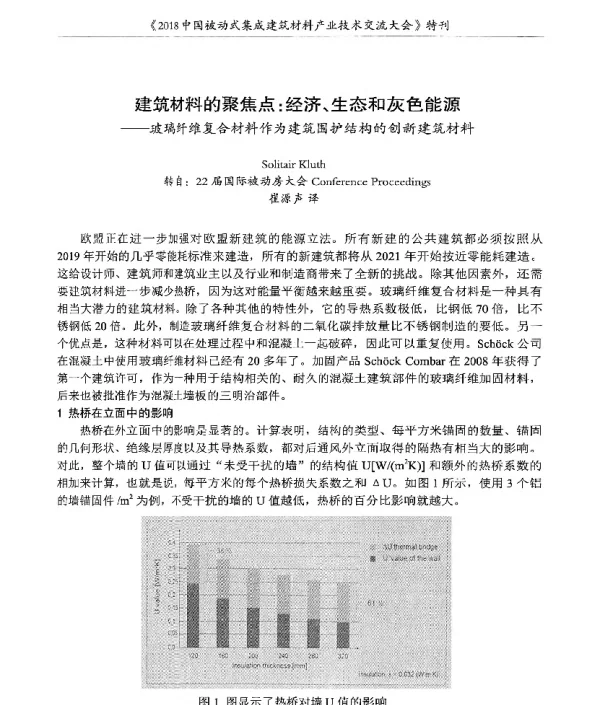 建筑材料的聚焦点经济、生态和灰色能源--玻璃纤维复合材料作为建筑围护结构的创新建筑材料