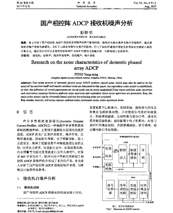 国产相控阵ADCP接收机噪声分析