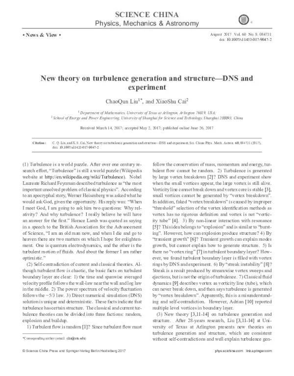 Newtheoryonturbulencegenerationandstructure-DNSandexperiment