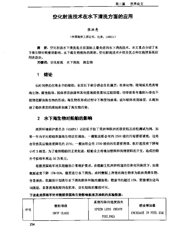 空化射流技术在水下清洗方面的应用