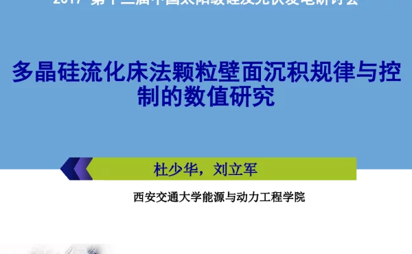 多晶硅流化床法颗粒壁面沉积规律与控制的数值研究
