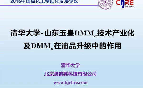清华大学-山东玉皇DMMn技术产业化及DMMn在油品升级中的作用