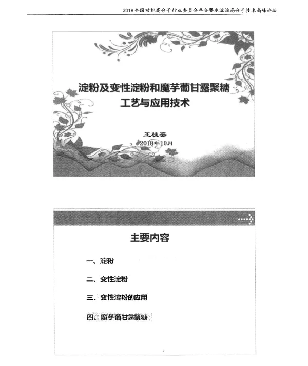 淀粉及变性淀粉和魔芋葡甘露聚糖工艺与应用技术
