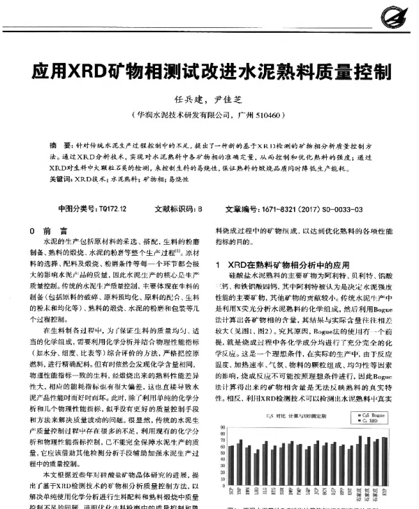 应用XRD矿物相测试改进水泥熟料质量控制