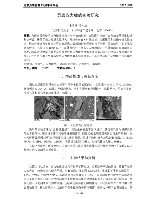 页岩应力敏感实验研究