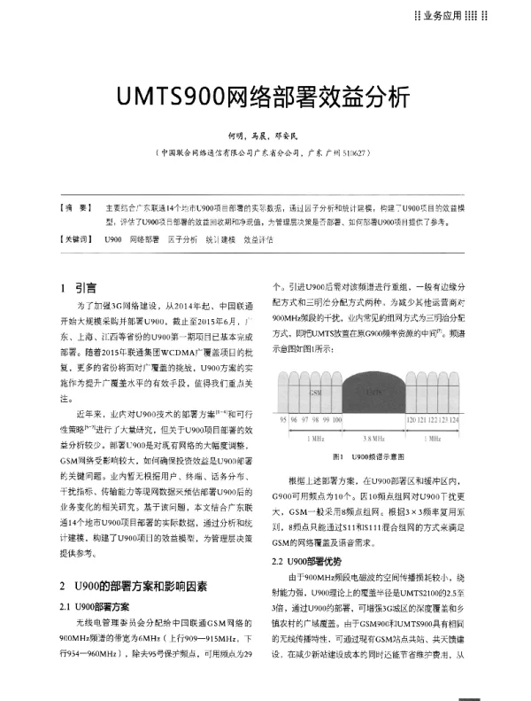 UMTS900网络部署效益分析