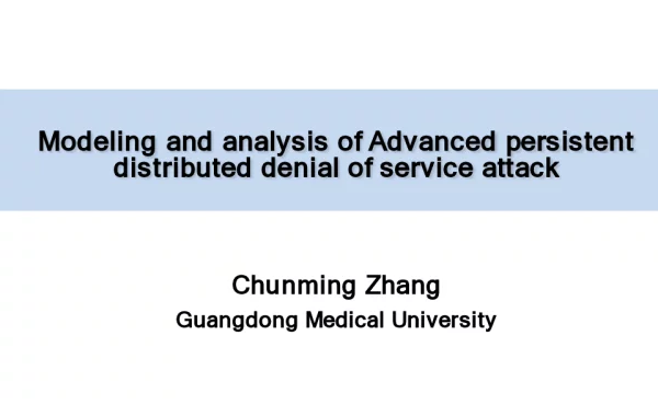 ModelingandanalysisofAdvancedpersistentdistributeddenialofserviceattack