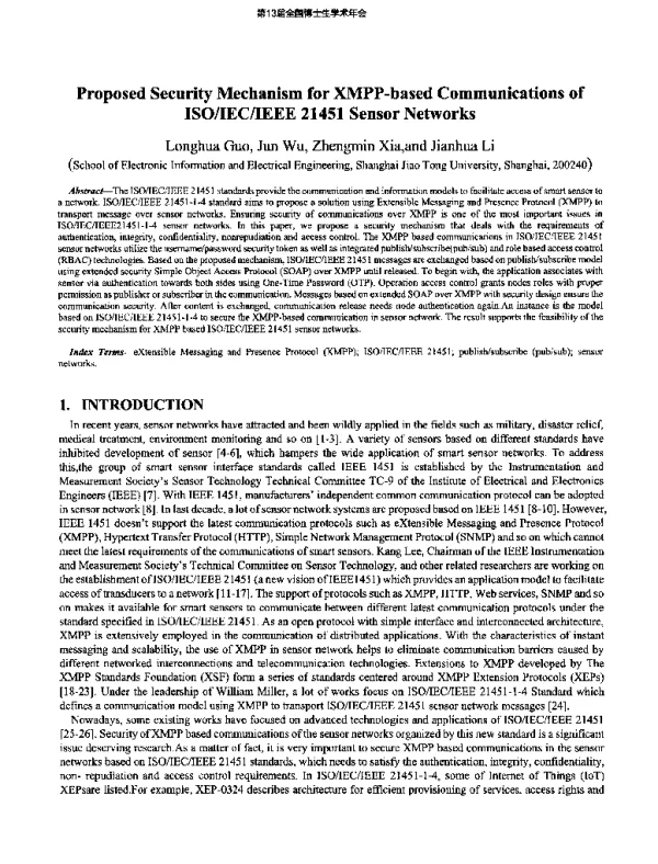 ProposedSecurityMechanismforXMPP-basedCommunicationsofISOIECIEEE21451SensorNetworks