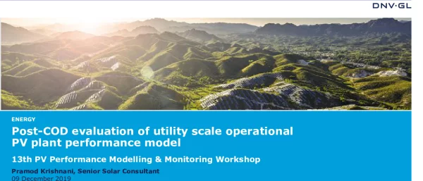 Post-CODevaluationofutilityscaleoperationalPVplantperformancemodel